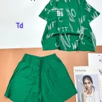 Đồ bộ quần đùi áo sơ mi tay ngắn cổ bẻ in số 95
