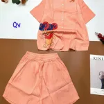 Đồ bộ quần đùi áo sơ mi tay ngắn in hình gấu Pooh
