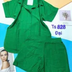 Đồ bộ quần đùi áo sơ mi tay ngắn màu trơn