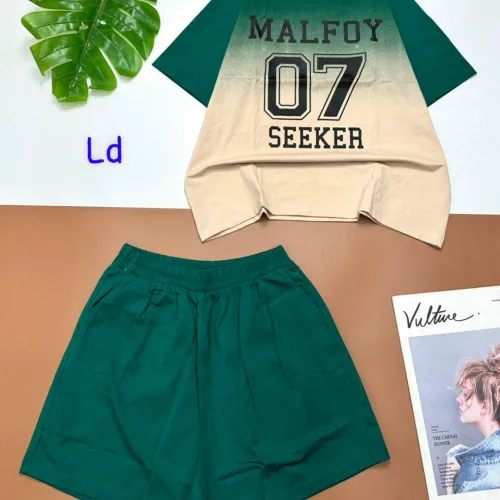 Đồ bộ quần đùi áo tay ngắn áo loang 2 màu in số 07