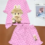 Đồ bộ quần đùi áo tay ngắn chấm bi thỏ bèo