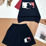 Đồ bộ quần đùi áo tay ngắn hai màu in chữ MLD