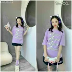 Đồ bộ quần đùi áo tay ngắn in chữ
