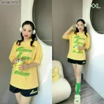 Đồ bộ quần đùi áo tay ngắn in chữ