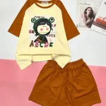Đồ bộ quần đùi áo tay ngắn in chữ ABC