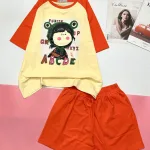 Đồ bộ quần đùi áo tay ngắn in chữ ABC