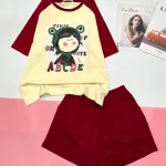 Đồ bộ quần đùi áo tay ngắn in chữ ABC