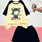 Đồ bộ quần đùi áo tay ngắn in chữ ABC