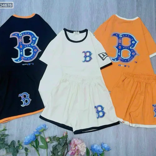 Đồ bộ quần đùi áo tay ngắn in chữ B
