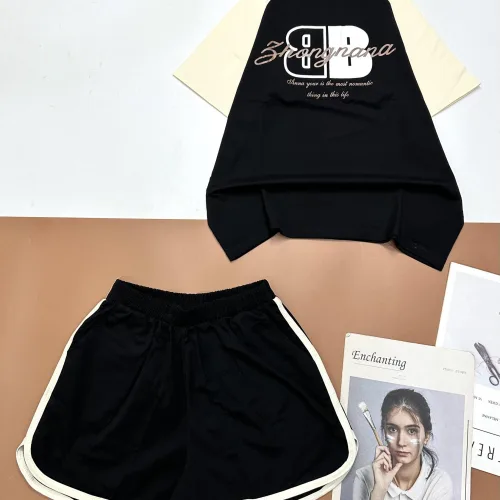 Đồ bộ quần đùi áo tay ngắn in chữ bB