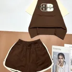 Đồ bộ quần đùi áo tay ngắn in chữ bB