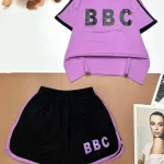 Đồ bộ quần đùi áo tay ngắn in chữ BBC