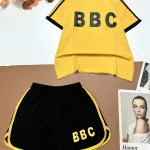 Đồ bộ quần đùi áo tay ngắn in chữ BBC