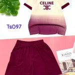 Đồ bộ quần đùi áo tay ngắn in chữ CELINE