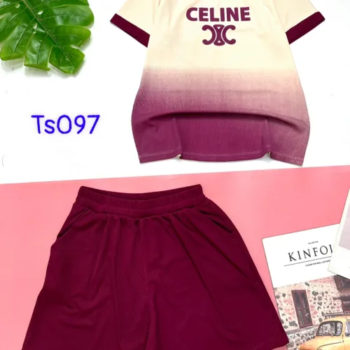 Đồ bộ quần đùi áo tay ngắn in chữ CELINE