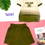 Đồ bộ quần đùi áo tay ngắn in chữ CELINE
