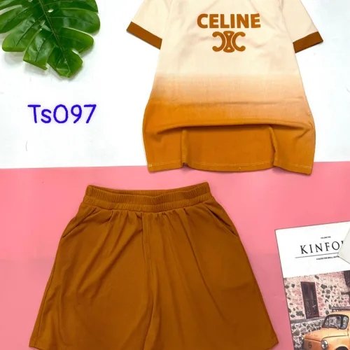 Đồ bộ quần đùi áo tay ngắn in chữ CELINE