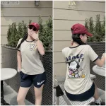 Đồ bộ quần đùi áo tay ngắn in chữ Dance gấu hình gấu nghe nhạc