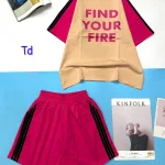 Đồ bộ quần đùi áo tay ngắn in chữ find your fire