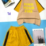 Đồ bộ quần đùi áo tay ngắn in chữ find your fire