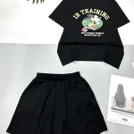 Đồ bộ quần đùi áo tay ngắn in chữ in training