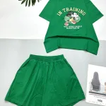 Đồ bộ quần đùi áo tay ngắn in chữ in training
