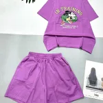 Đồ bộ quần đùi áo tay ngắn in chữ in training