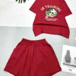 Đồ bộ quần đùi áo tay ngắn in chữ in training