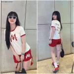 Đồ bộ quần đùi áo tay ngắn in chữ M
