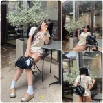 Đồ bộ quần đùi áo tay ngắn in chữ M