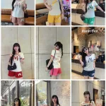 Đồ bộ quần đùi áo tay ngắn in chữ M