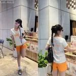 Đồ bộ quần đùi áo tay ngắn in chữ M