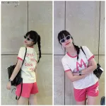 Đồ bộ quần đùi áo tay ngắn in chữ M