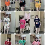 Đồ bộ quần  đùi áo tay ngắn in chữ m m
