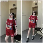 Đồ bộ quần  đùi áo tay ngắn in chữ m m