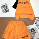 Đồ bộ quần đùi áo tay ngắn in chữ MARIN