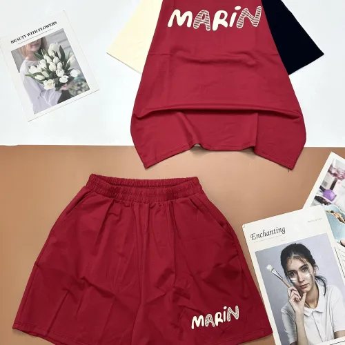 Đồ bộ quần đùi áo tay ngắn in chữ MARIN