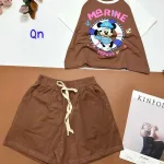 Đồ bộ quần đùi áo tay ngắn in chữ MARINE