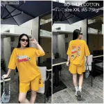 Đồ bộ quần đùi  áo tay ngắn in chữ nhiều