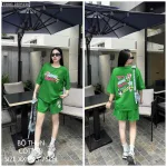 Đồ bộ quần đùi  áo tay ngắn in chữ nhiều