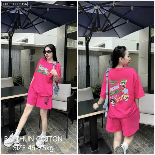 Đồ bộ quần đùi  áo tay ngắn in chữ nhiều