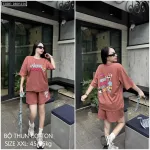 Đồ bộ quần đùi  áo tay ngắn in chữ nhiều