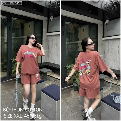 Đồ bộ quần đùi  áo tay ngắn in chữ nhiều