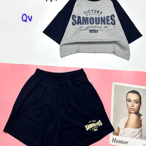 Đồ bộ quần đùi áo tay ngắn in chữ SAMOUNES
