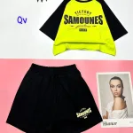 Đồ bộ quần đùi áo tay ngắn in chữ SAMOUNES