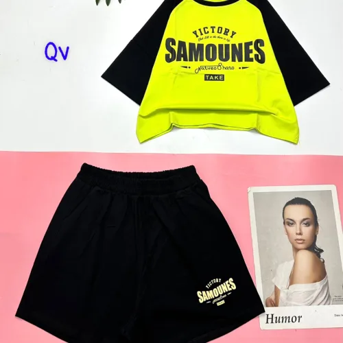 Đồ bộ quần đùi áo tay ngắn in chữ SAMOUNES