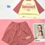 Đồ bộ quần đùi áo tay ngắn in chữ SAMOUNES