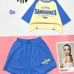 Đồ bộ quần đùi áo tay ngắn in chữ SAMOUNES
