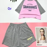 Đồ bộ quần đùi áo tay ngắn in chữ SAMOUNES