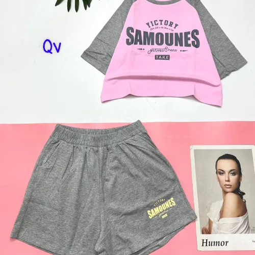 Đồ bộ quần đùi áo tay ngắn in chữ SAMOUNES